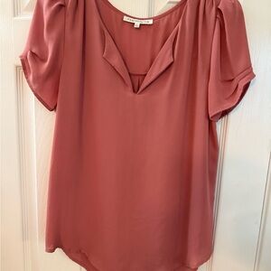 Daniel Rainn Pink Puff Sleeve Blouse Relaxed Fit